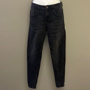 ZARA Black Faded and Distressed 5-Pocket Skinny Jeans- Size 8